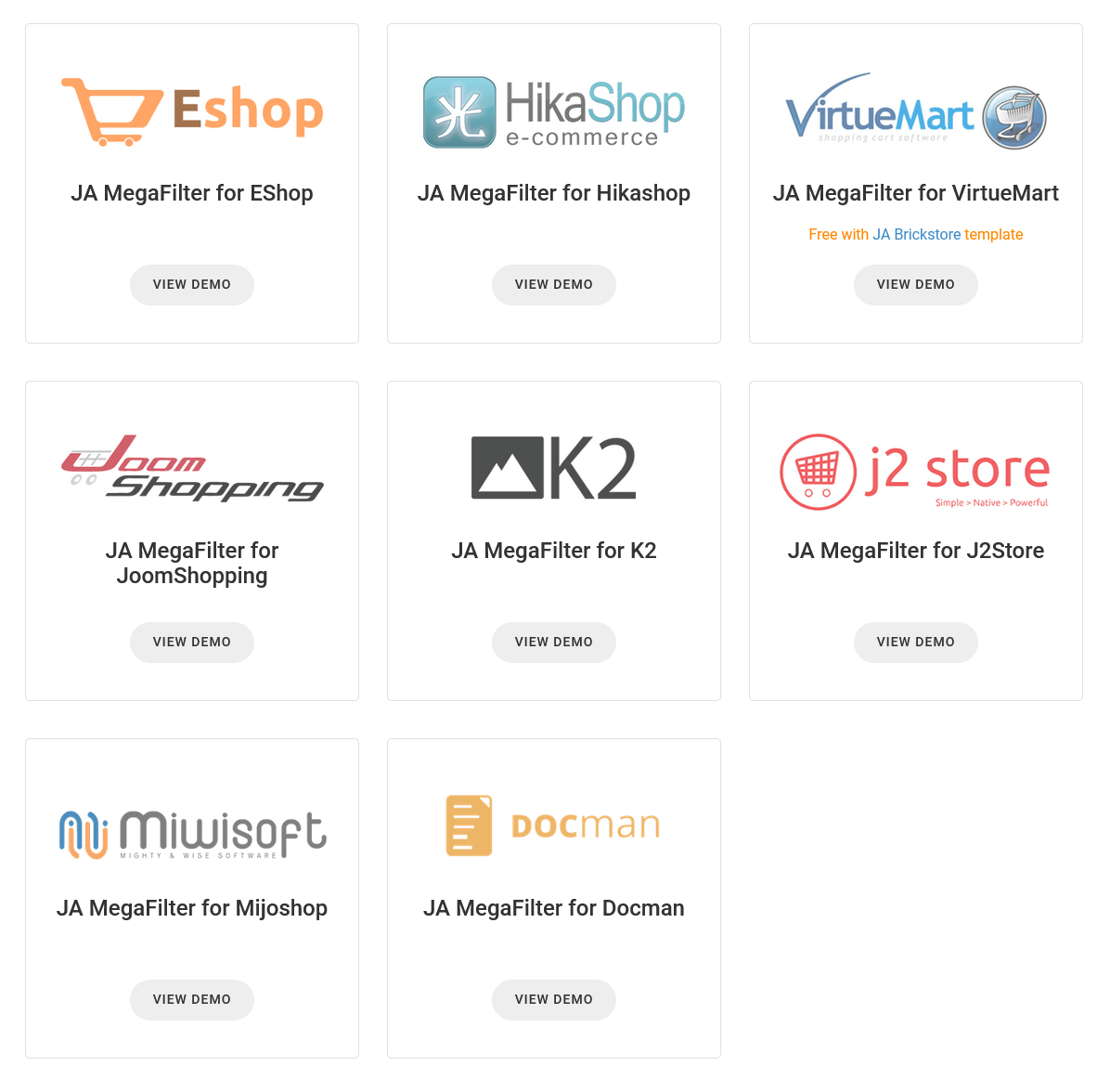 فیلتر فروشگاه سازهای جوملا JA Megafilter فارسی 